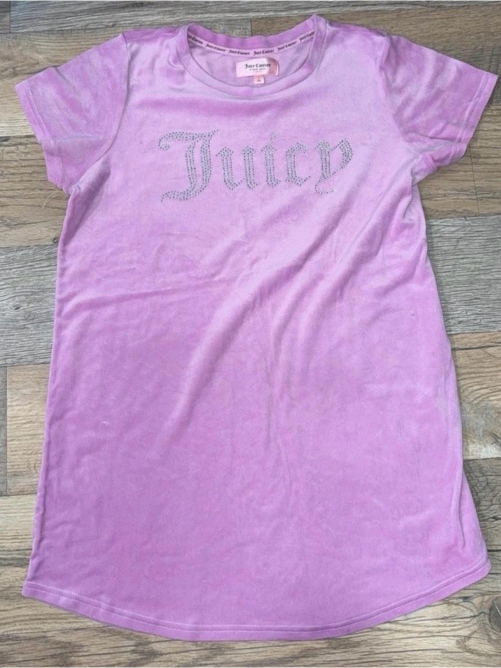 Juicy Couture Purple Velour Short Sleeve Logo Tee